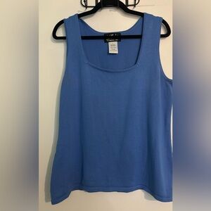 Bob Mackie Wearable Art Womens Sz‎ Large Sky Blue Square Neck Sleeveless Shell